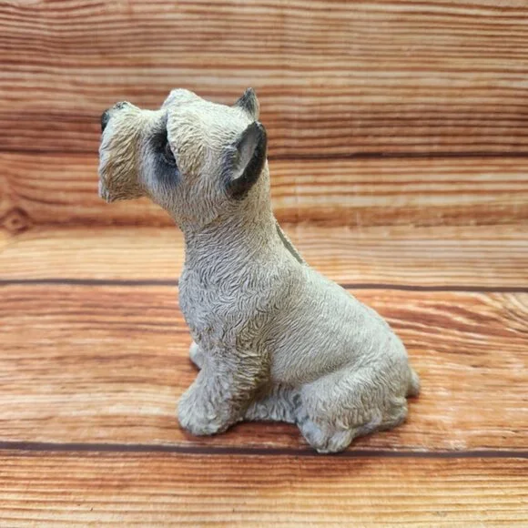 Vtg 4.5" White Schnauzer Dog Sitting Dime Bank - Picture 5 of 8
